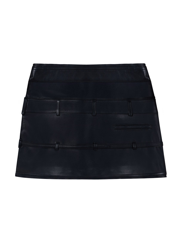 Belted leather mini skirt Belted leather mini skirt