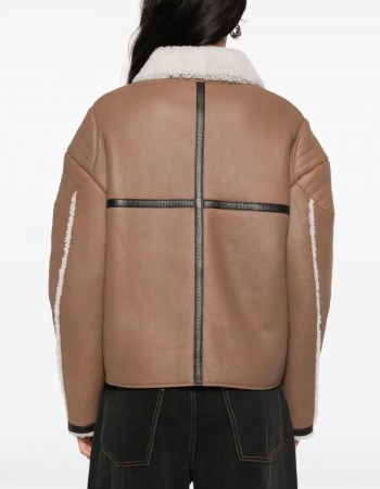 SHEARLING DETAIL LEATHER JACKET