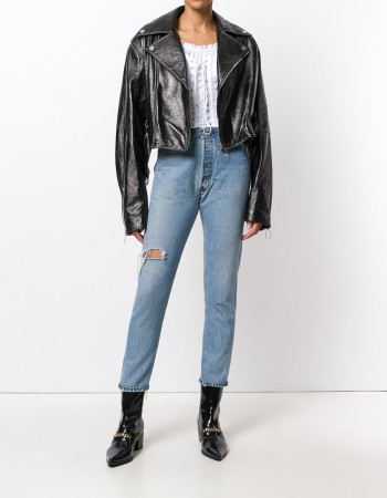 CROPPED OVERSIZED BOMBER