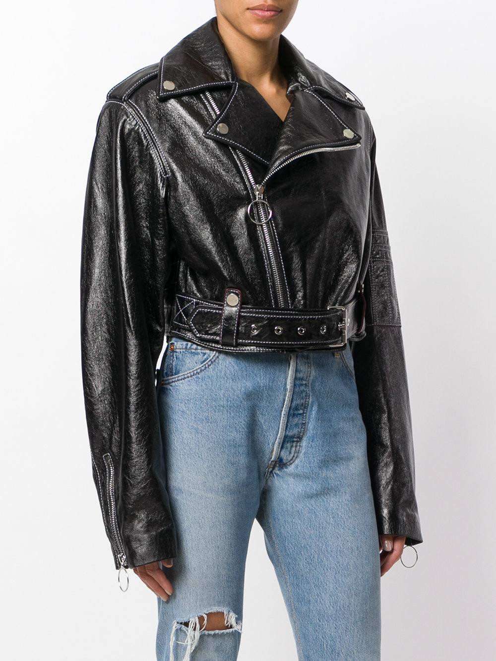 CROPPED OVERSIZED BOMBER