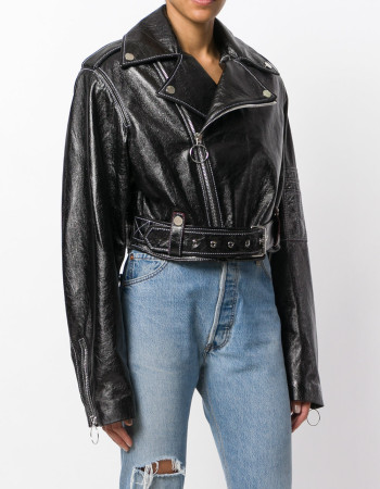 CROPPED OVERSIZED BOMBER