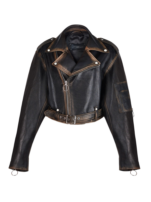 CROPPED OVERSIZED BOMBER
